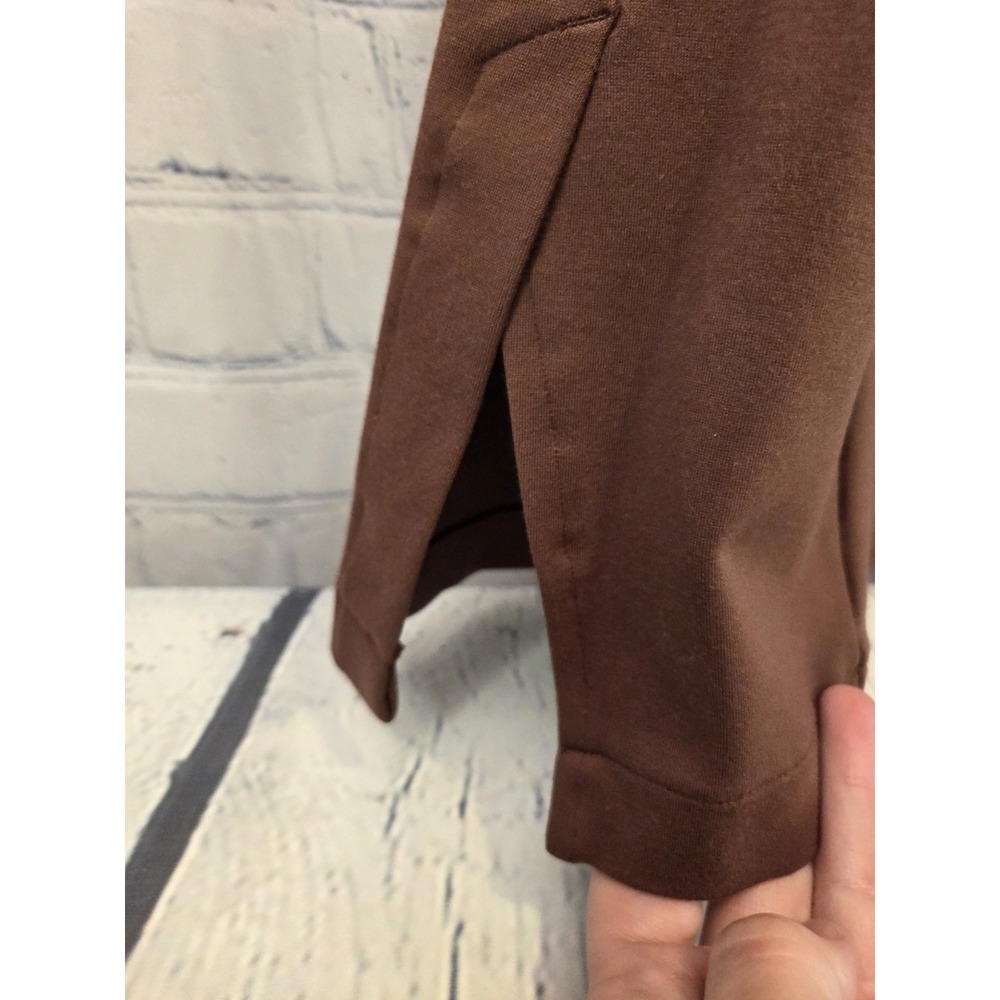 Abercrombie Fitch‎ Brown Wide Leg Structured Pleat Trousers Slit Ankle XL - Picture 3 of 10